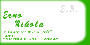 erno mikola business card